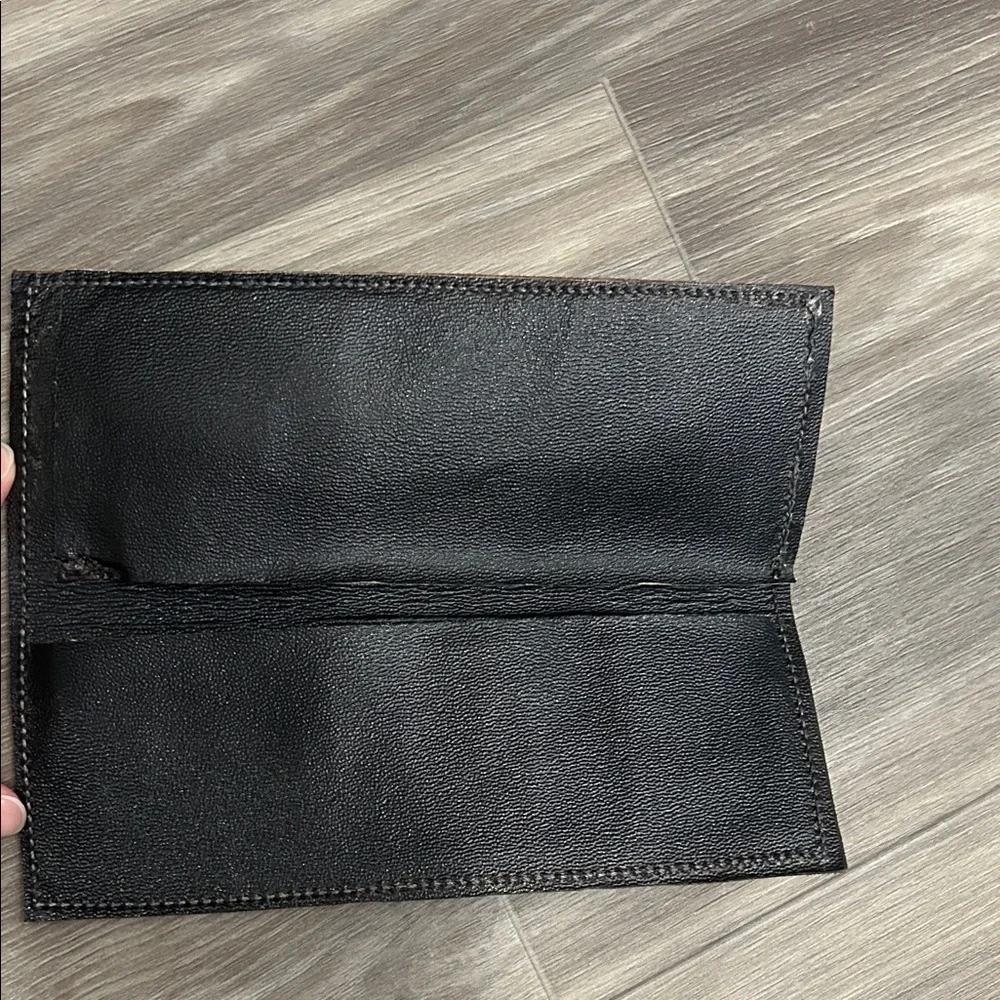 Hand-Tooled Brown Leather Wallet with Horse Motif